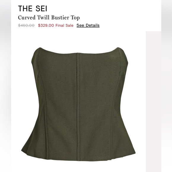 The Sei Green Strapless Bustier Top - Picture 3 of 8